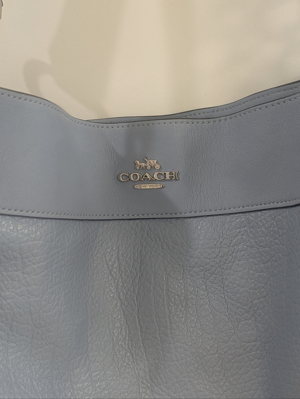 Coach Light Blue Lexi Leather and Suede Shoulder Bag - Picture 7 of 8